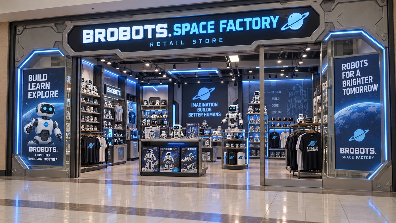 BroBots Space Factory storefront